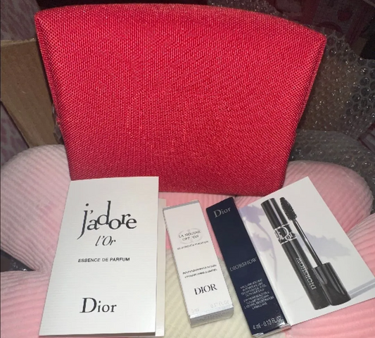 Dior Makeup bag with Dior three piece set